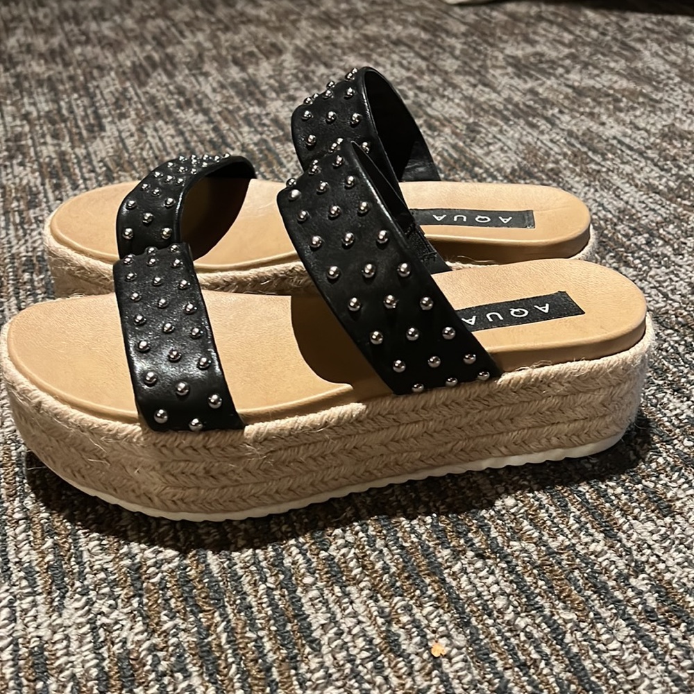 LEATHER PLATFORM SANDALS - Picture 2 of 8